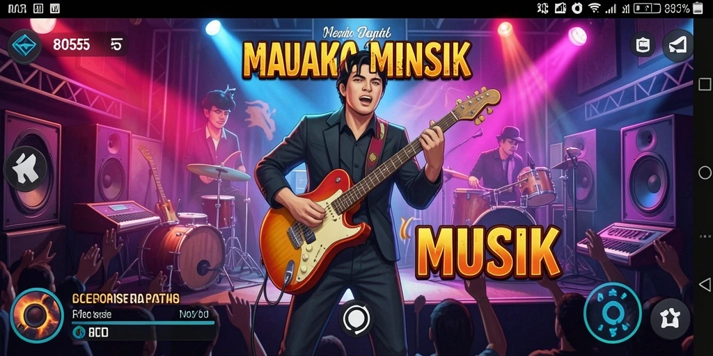 Tampilan menarik dari gameplay 8055 dengan musik yang mengasyikkan.