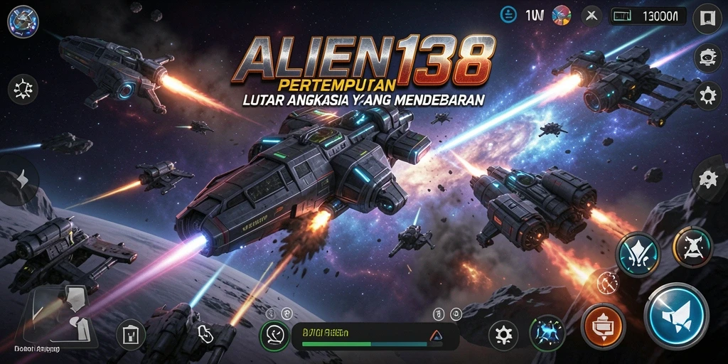Gameplay ALIEN138 menampilkan aksi tembak-menembak di luar angkasa.