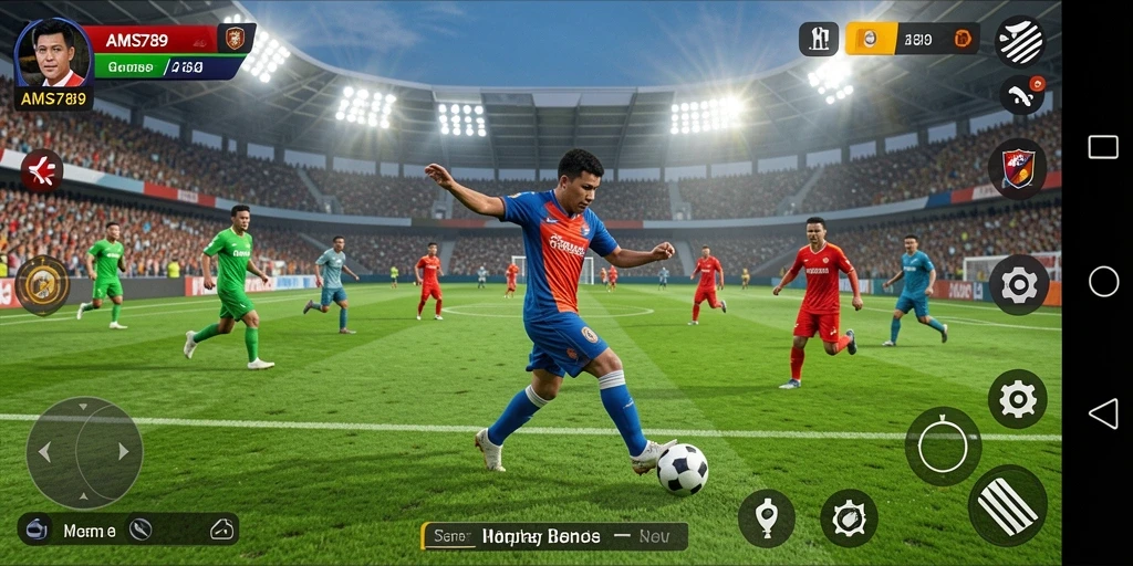 Screenshot menampilkan pertandingan sepak bola seru di AMS789.