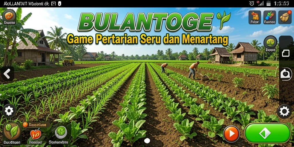 Screenshot gameplay BULANTOGEL menampilkan aktivitas pertanian yang seru.
