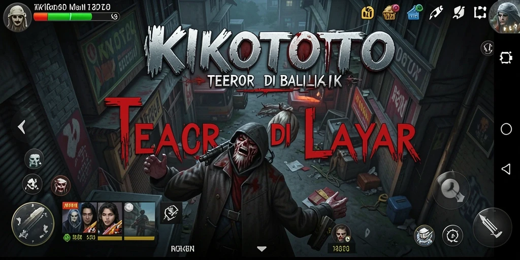 Screenshot gameplay KIKOTOTO menampilkan suasana mencekam di dalam game.