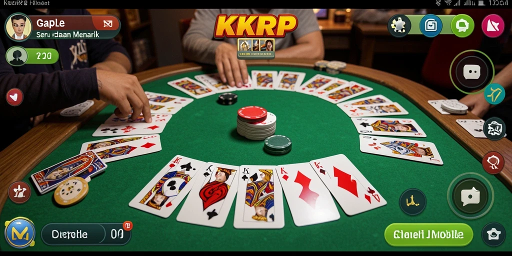 Tampilan gameplay KKRP yang seru dan interaktif dalam permainan Gaple.