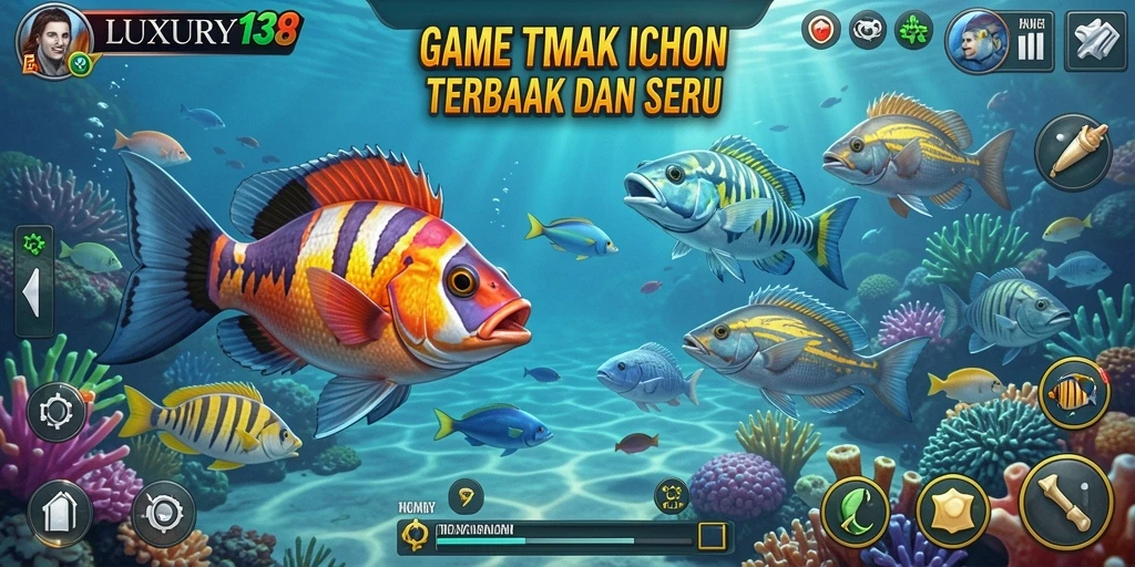 Screenshot LUXURY138 menampilkan aksi seru dalam menembak ikan.