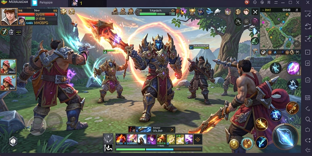 Screenshot utama MPO08 menunjukkan aksi seru dalam gameplay MMORPG yang mendebarkan.