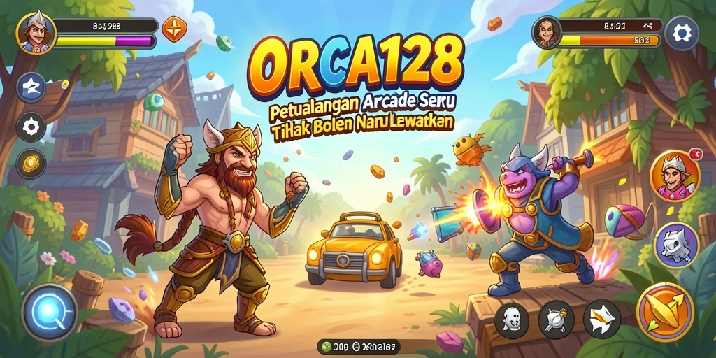Screenshot gameplay ORCA128 menampilkan aksi seru dalam permainan arcade.