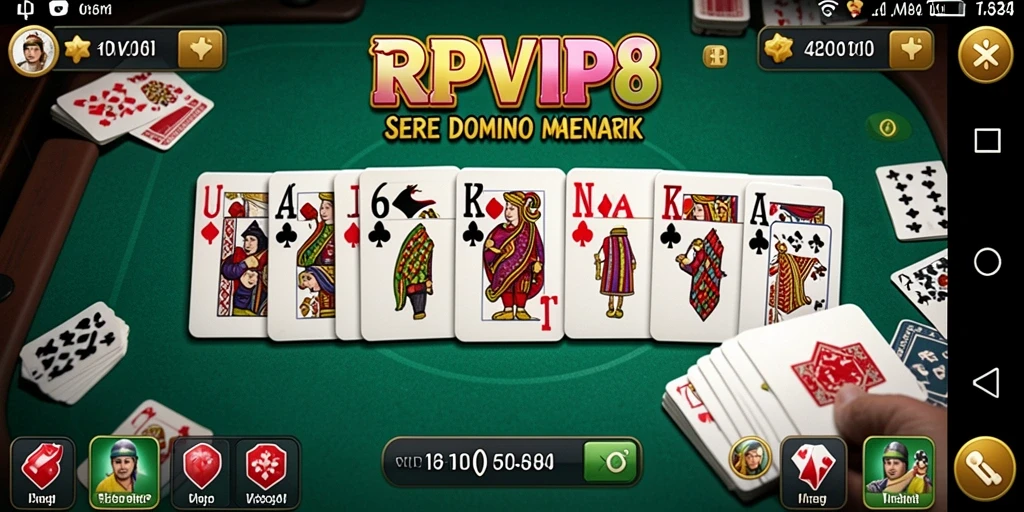 Tangkapan layar menunjukkan aksi seru di game Domino.