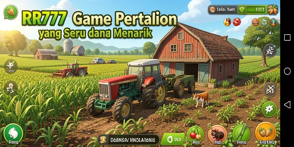 Tampilan gameplay menawan di dunia pertanian yang indah.