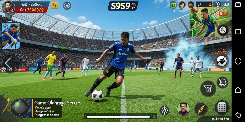Tampilan gameplay S9S9 yang seru dan penuh aksi olahraga.