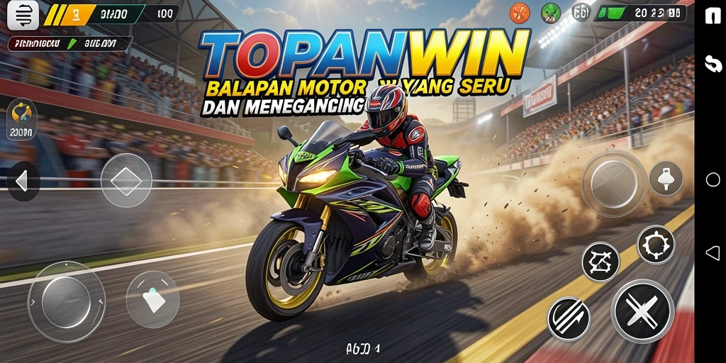 Gameplay seru balapan motor dengan grafis menakjubkan.
